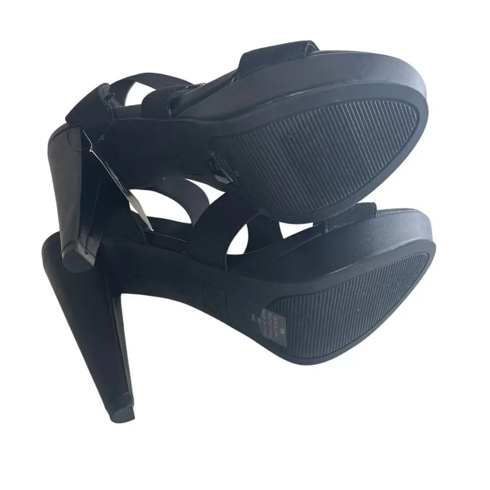 NWT GBG Los Angeles Black Platform Ankle-Strap Heels – NWT – Size 8.5
